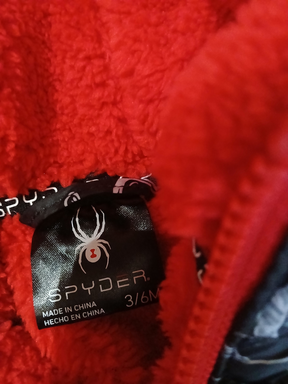 Spyder Black and Red Infant Snowsuit NWT White Graphics Red Fleece Lining 3-6 M - Picture 4 of 6
